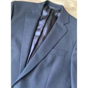 Brooks Brothers Blazer Jacket Mens 40L Navy Blue Wool Stretch 2 Buttons